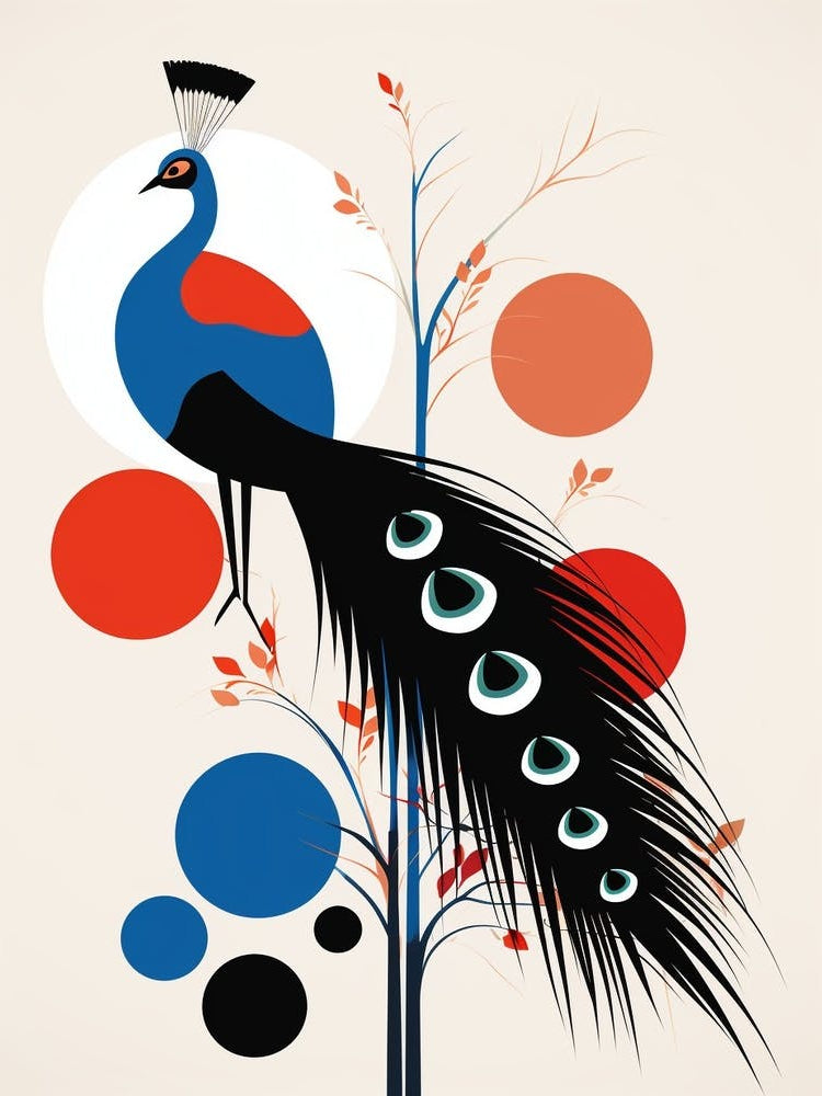 Peacock Minimalist Abstract 6