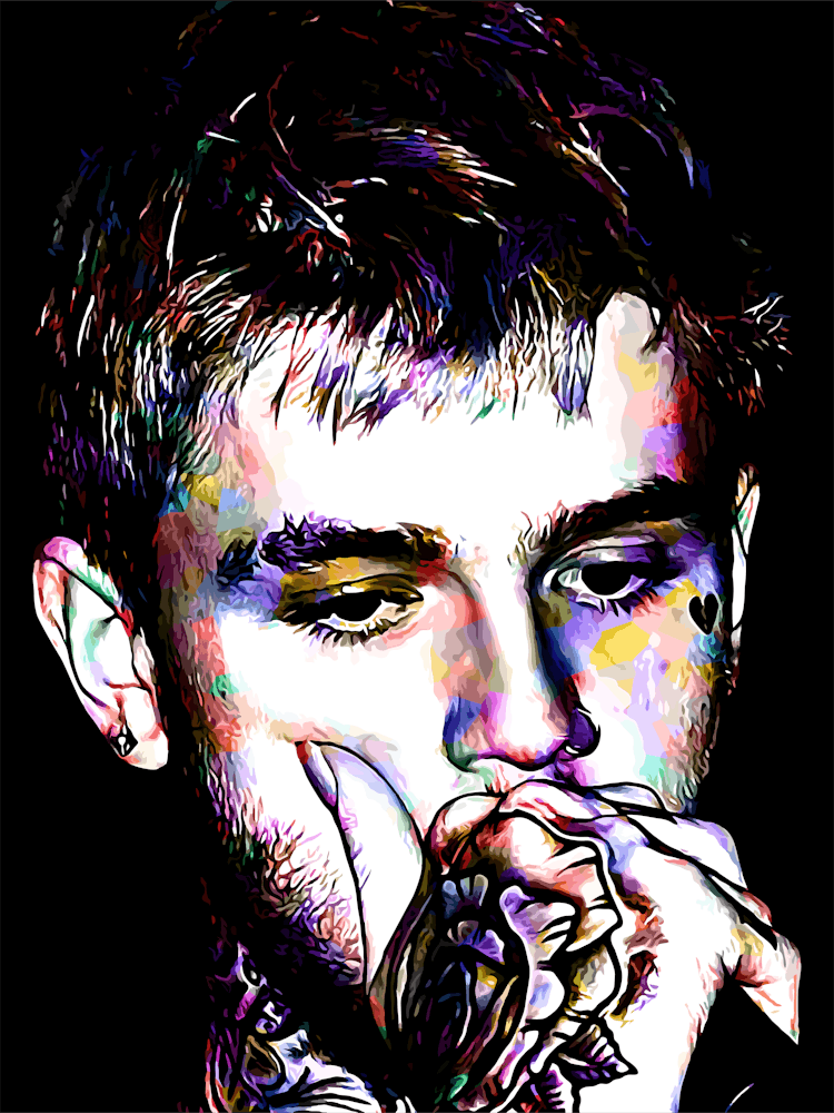 Lil Peep American Rapper in Colorful 2