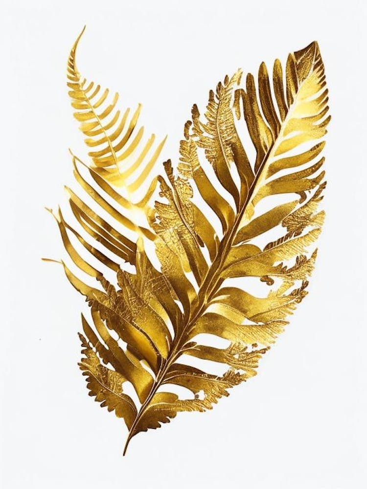 Goldener Lederfarn Aquarell