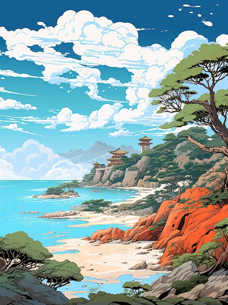 Okinawa Islands In Okinawa, Ukiyo E Drawing 3