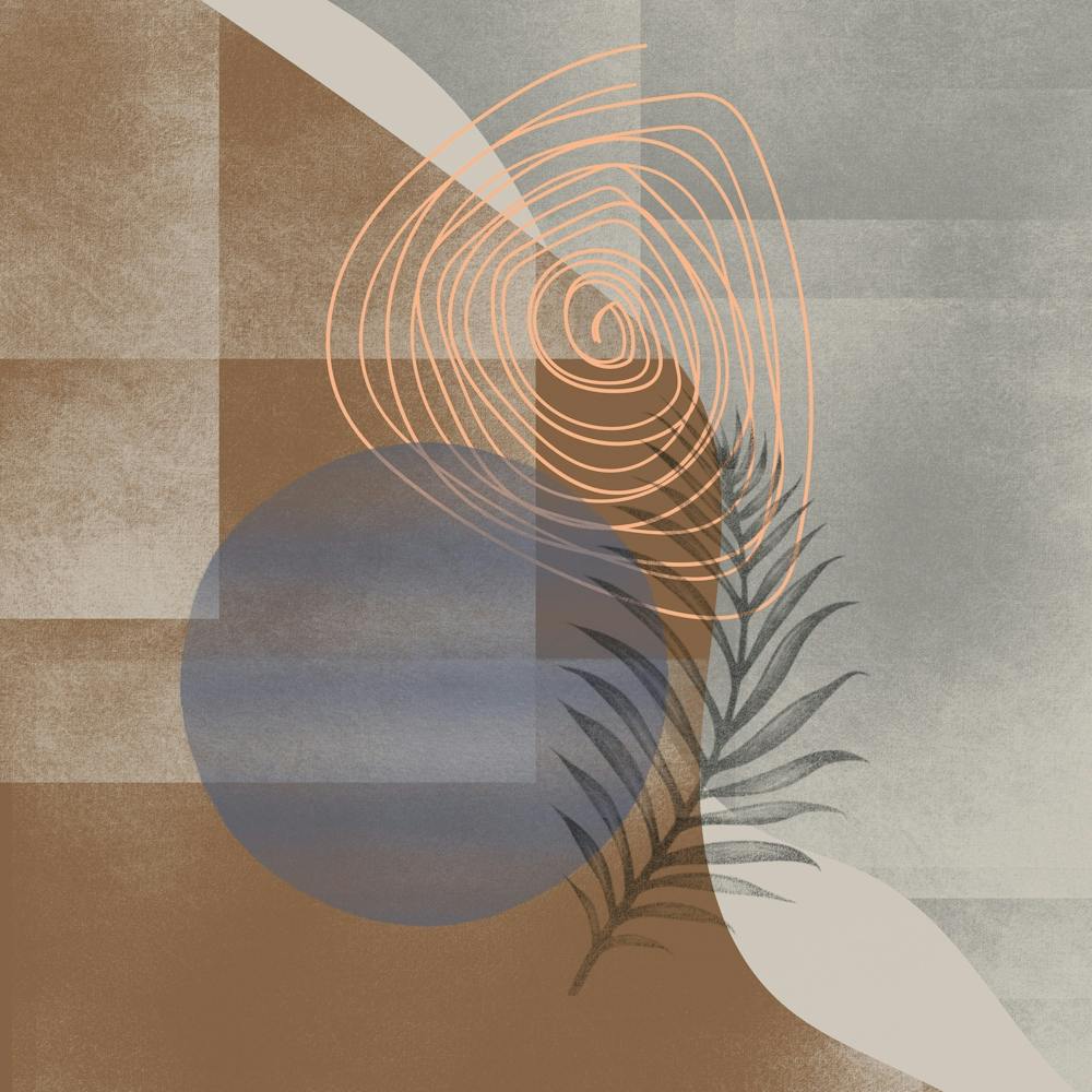 Boho Background Leaves Botanical Retro Vintage Art