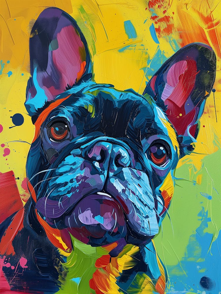 French Bulldog Color oil painting