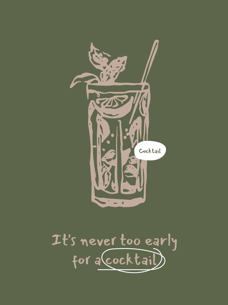 Cocktail Wall Art – Minimal Drink Poster for Home Bar Decor