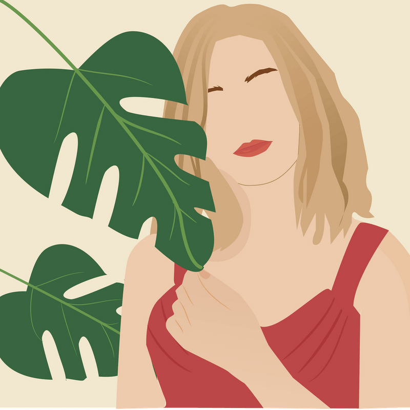 Femme aux plantes