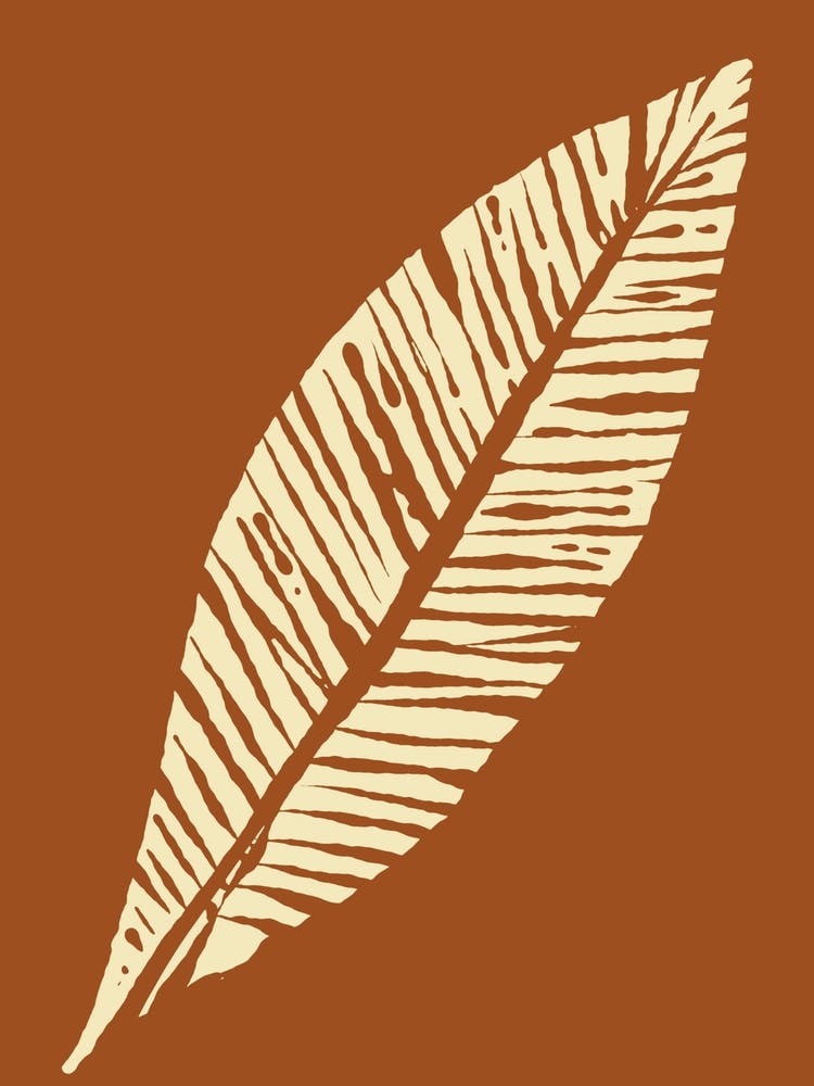 Leaf On A Brown Background