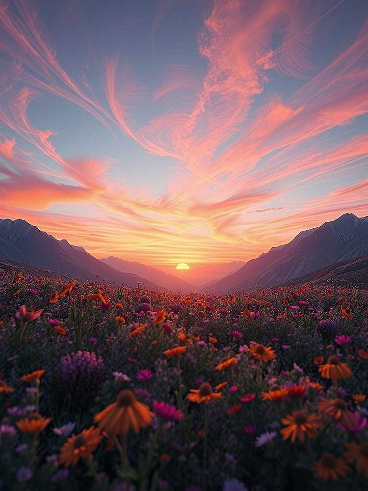 Sonnenuntergang in den Bergen 39