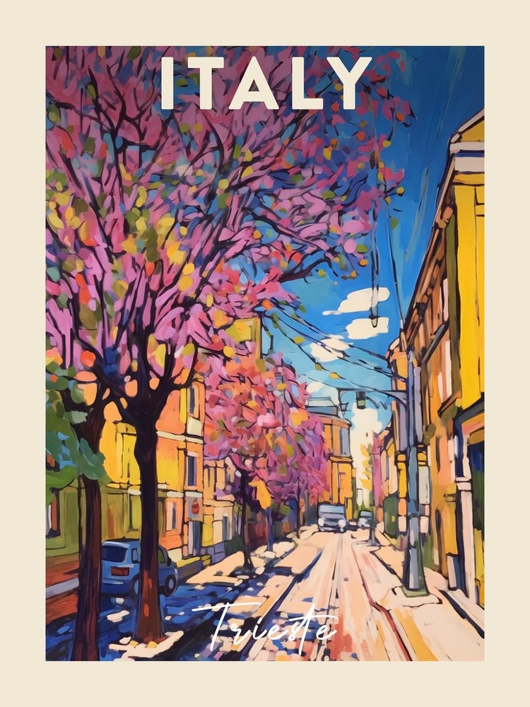 Trieste Italy 3 Fauvist Painting Travel Poster