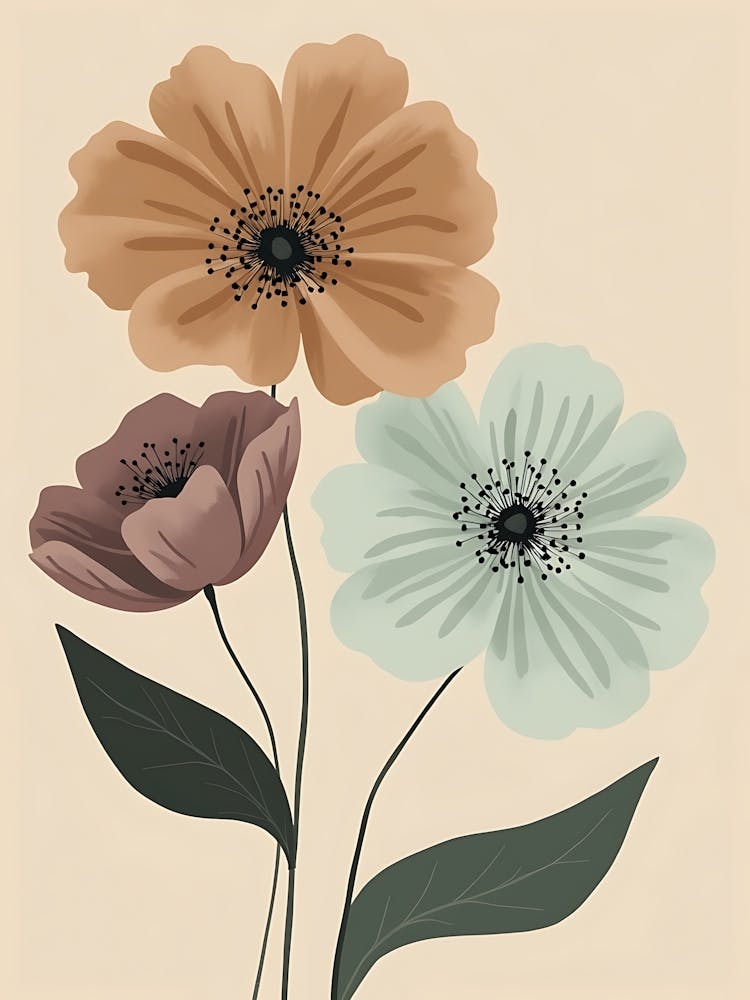 Serene Pastel Garden Illustration