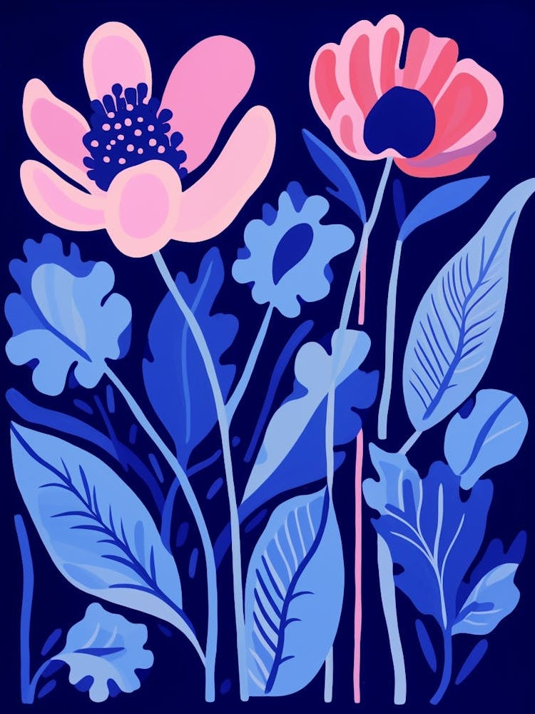 Blue Flower Illustration Tulip 2