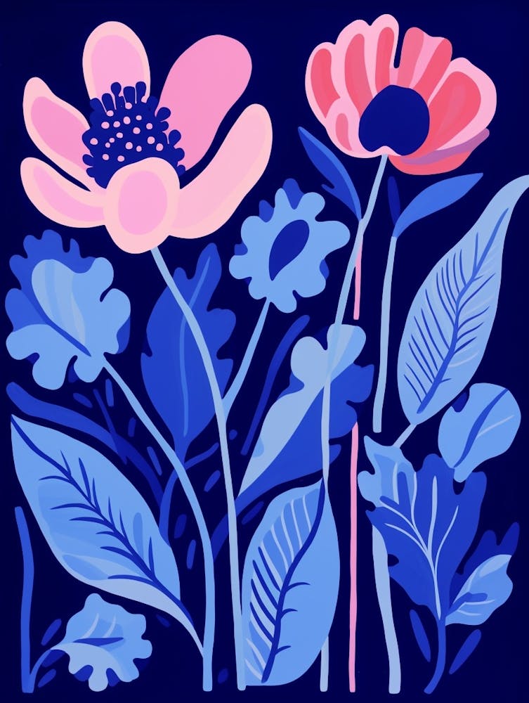 Blue Flower Illustration Tulip 2