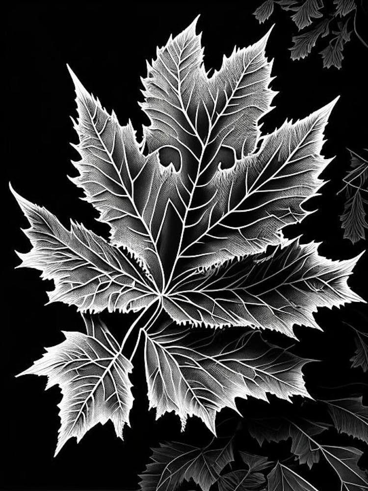 Maple Leaf Linocut
