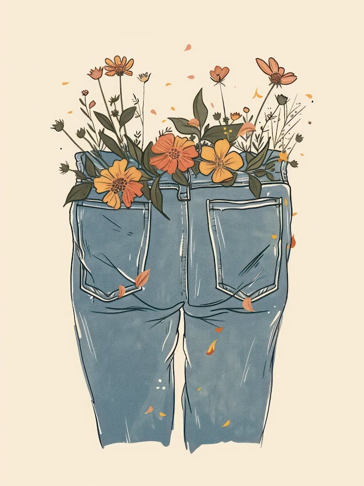 Botanical Denim Trousers