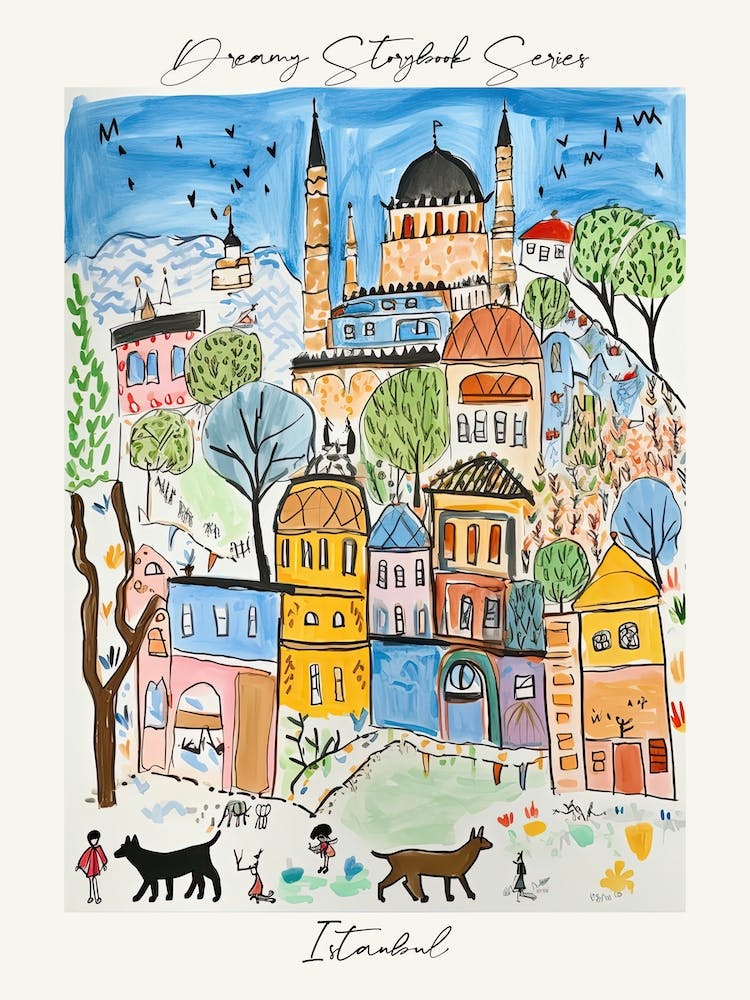 Poster Of Istanbul, Dreamy Storybook Illustration 1