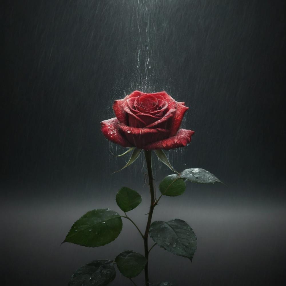 Rose sous la pluie 2
