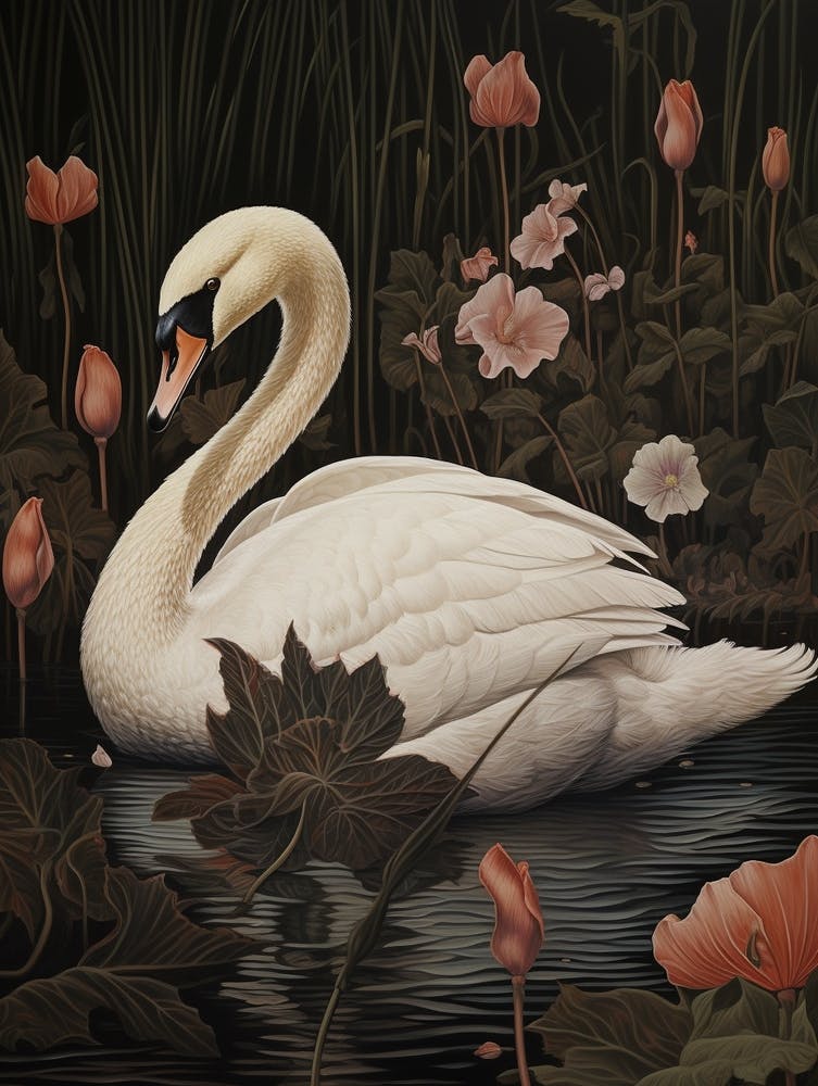 Dark And Moody Botanical Swan 3