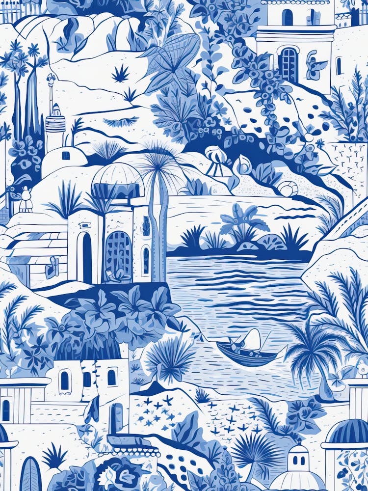 Santorini, Greece, Inspired Travel Pattern 2