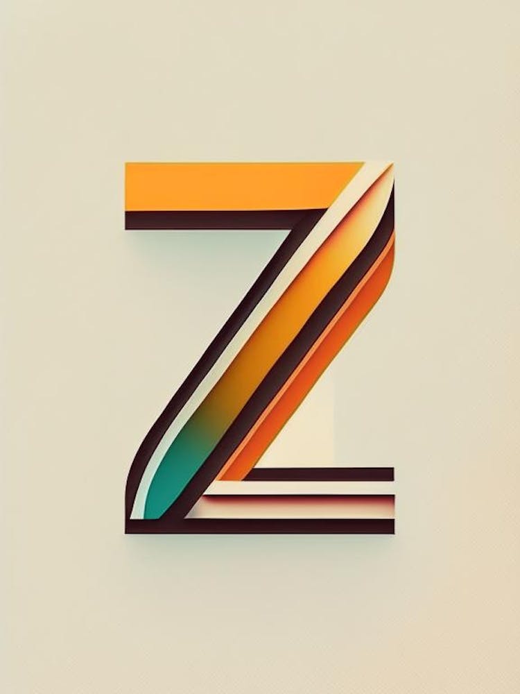 Z, Buchstabe, Alphabet Retro Minimal 3