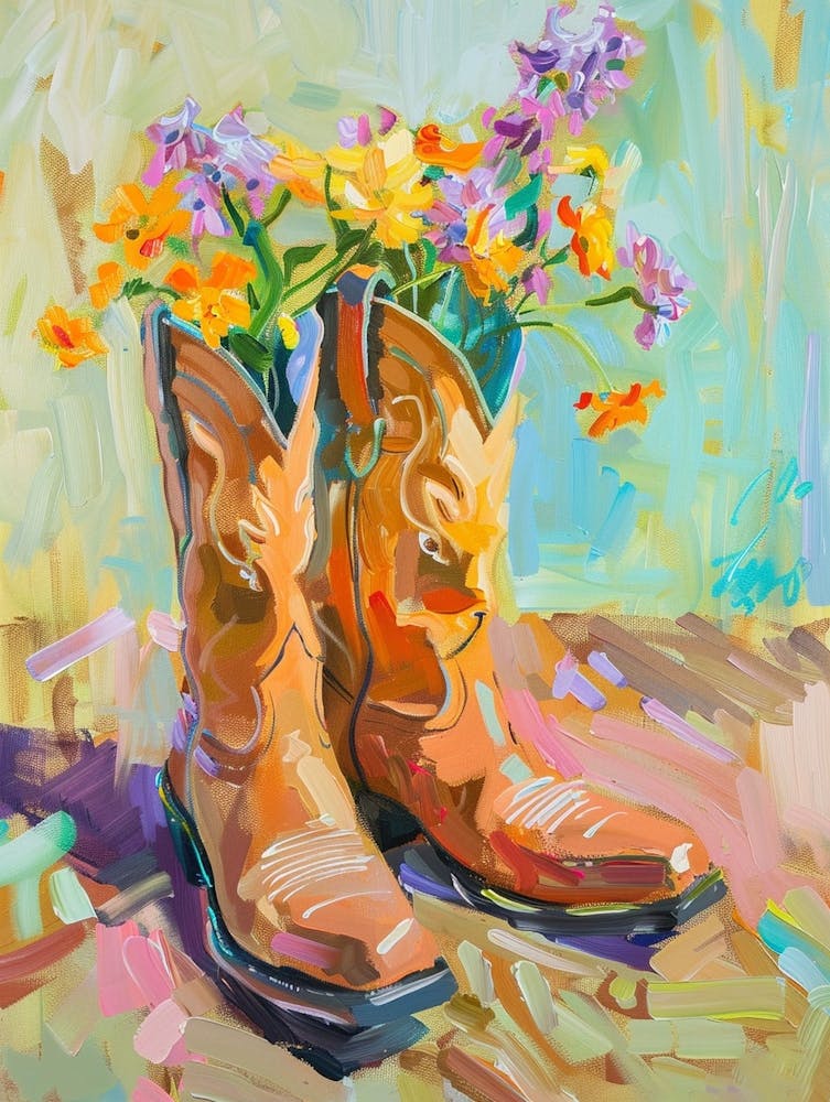 Cowboy Boots And Wildflowers Shooting Stars 1