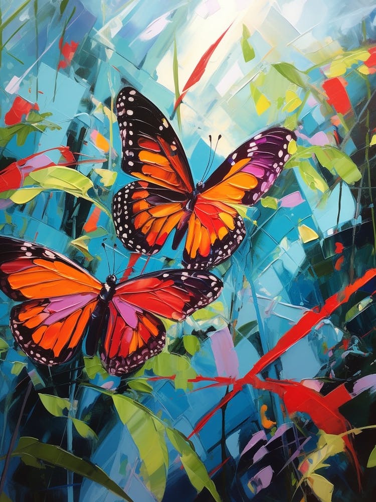 Pop Art Glasswing Butterflies 4
