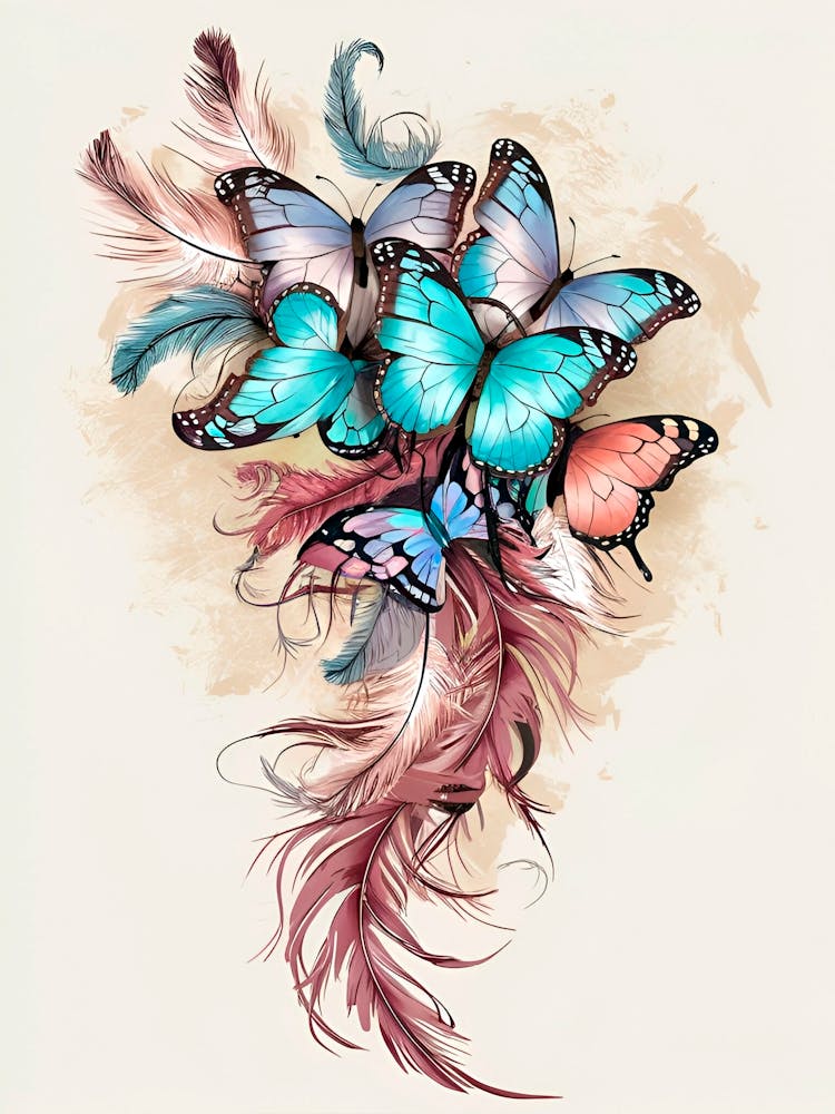 Feathers And Butterflies