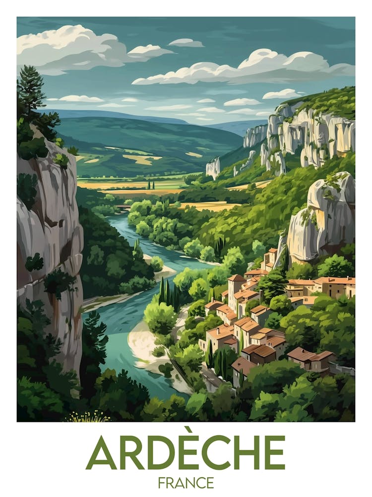 Affiche de voyage Ardèche