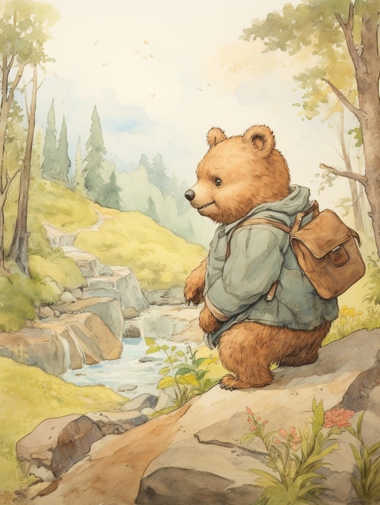 Storybook Animal Watercolour Wombat 2