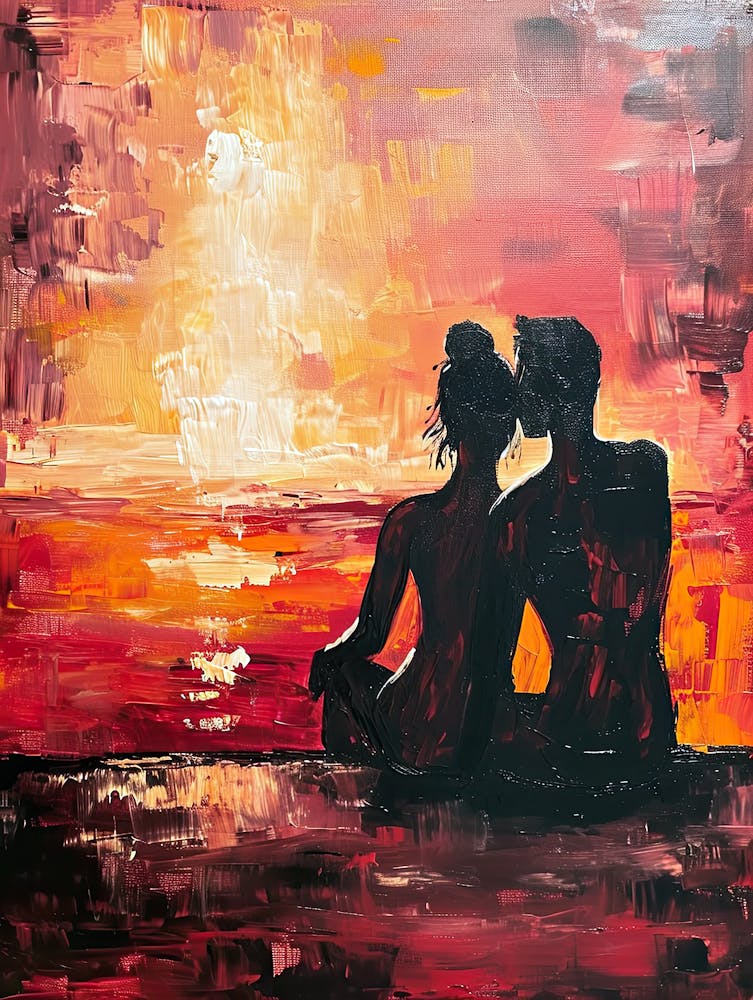 Sonnenuntergangs-Paar, Leidenschaft