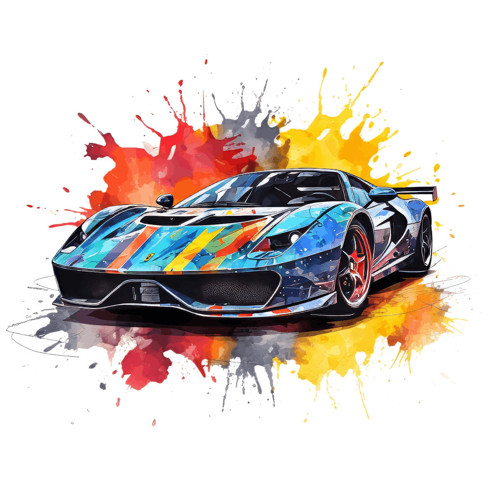 Watercolor Sleek Supercars 20