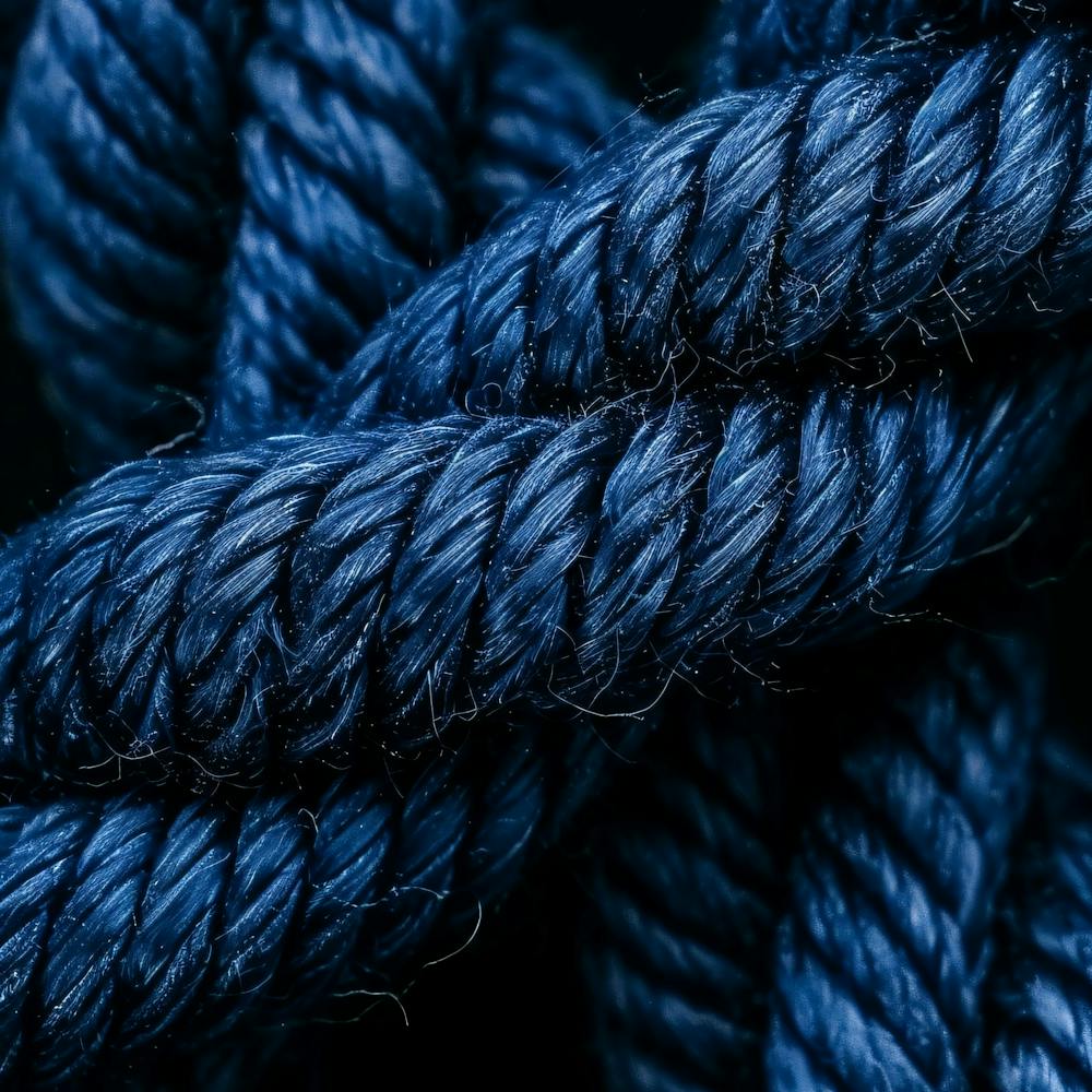Blue Rope On Black Background
