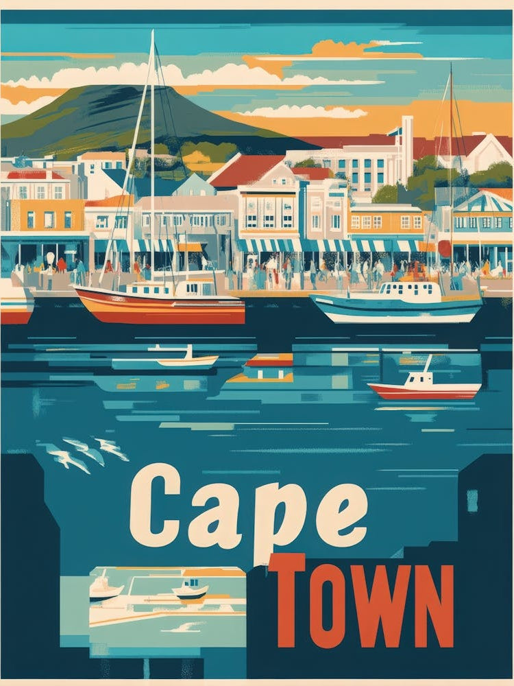 Aihrgdesign A 1970s Inspired Travel Poster For Cape Town 3