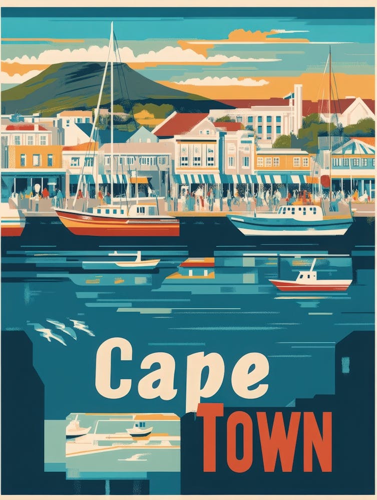 Aihrgdesign A 1970s Inspired Travel Poster For Cape Town 3