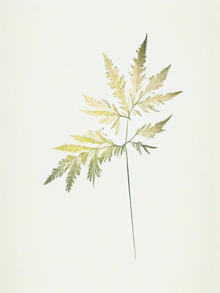 Meadowsweet Leaf Minimalist Watercolour