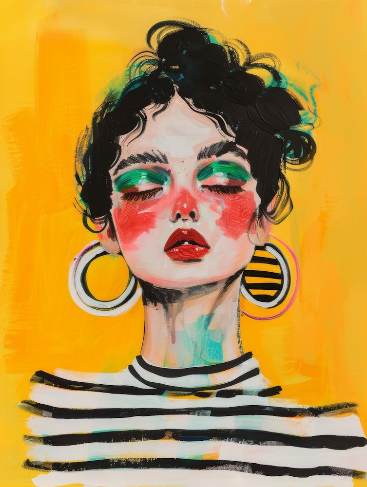 Woman In Striped T-Shirt