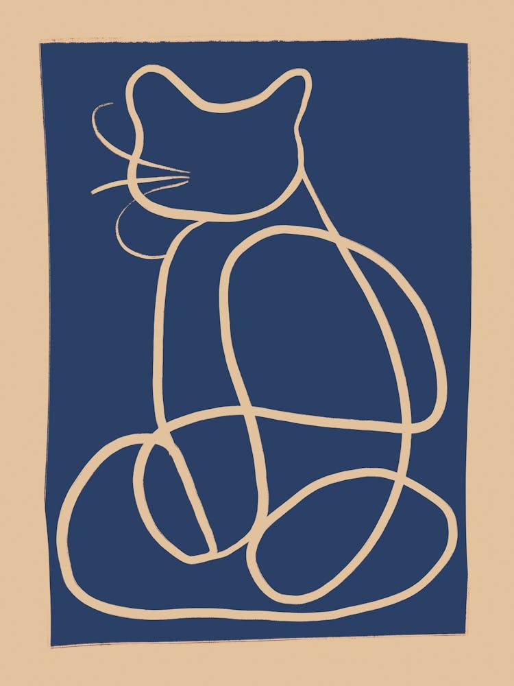Abstract Line Art Cat 5