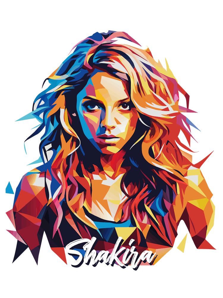 Shakira 01 Portrait Music Icon WPAP Pop Art Style