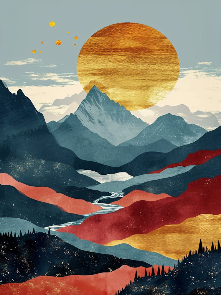 Sunset In The Mountains