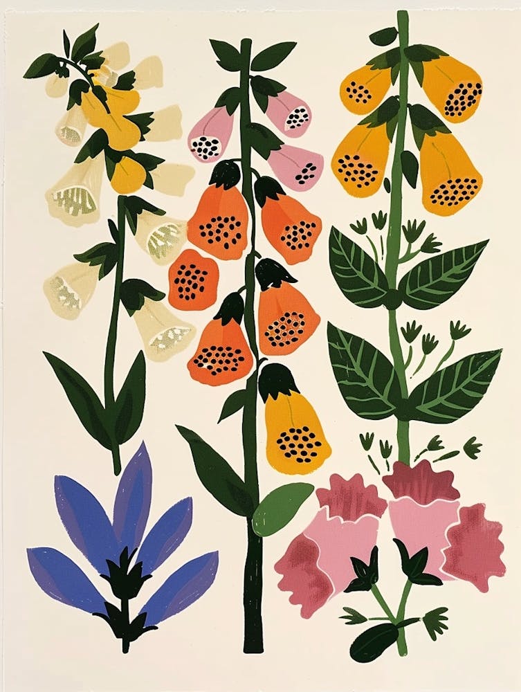 Painted Florals Foxglove 1