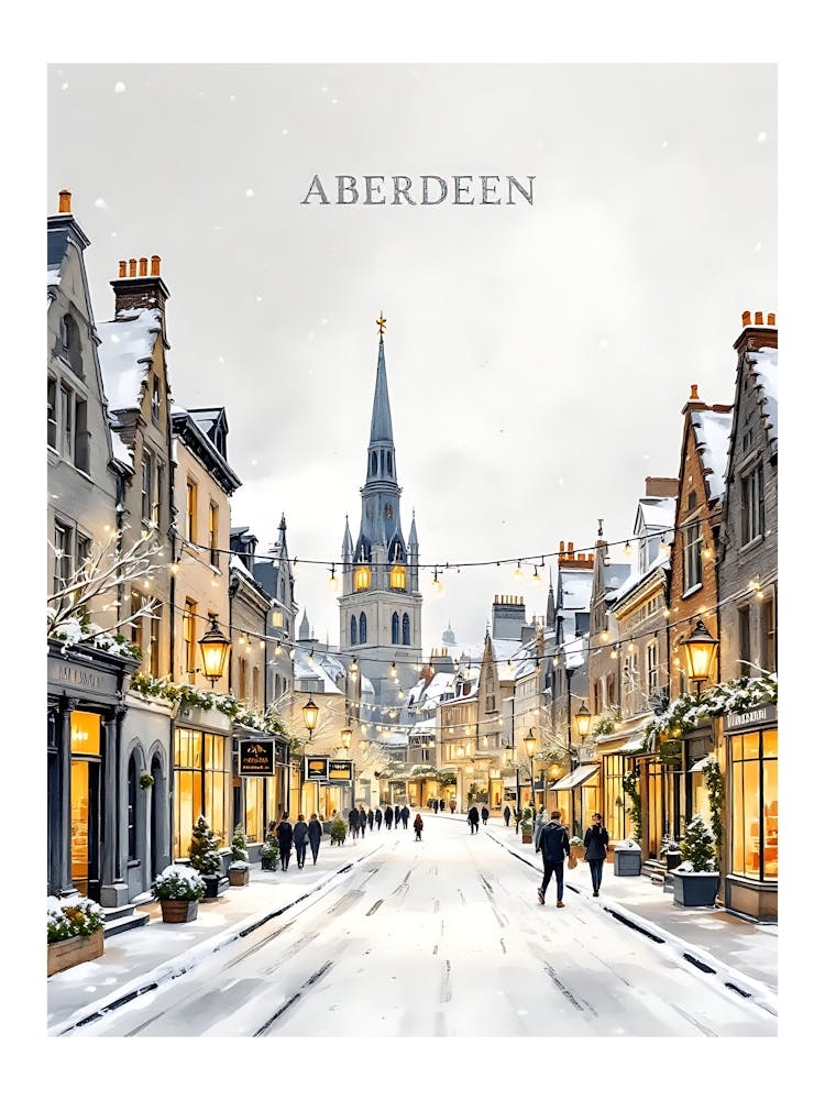 Aberdeen Aquarell Vintage Reise V 04