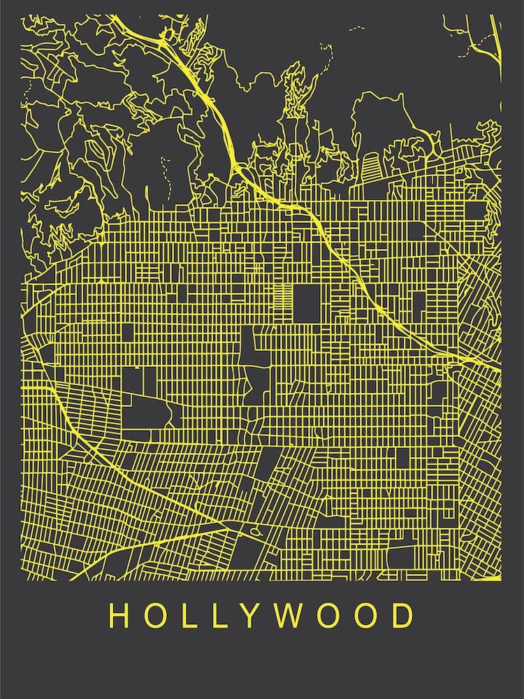 Hollywood Map Neon