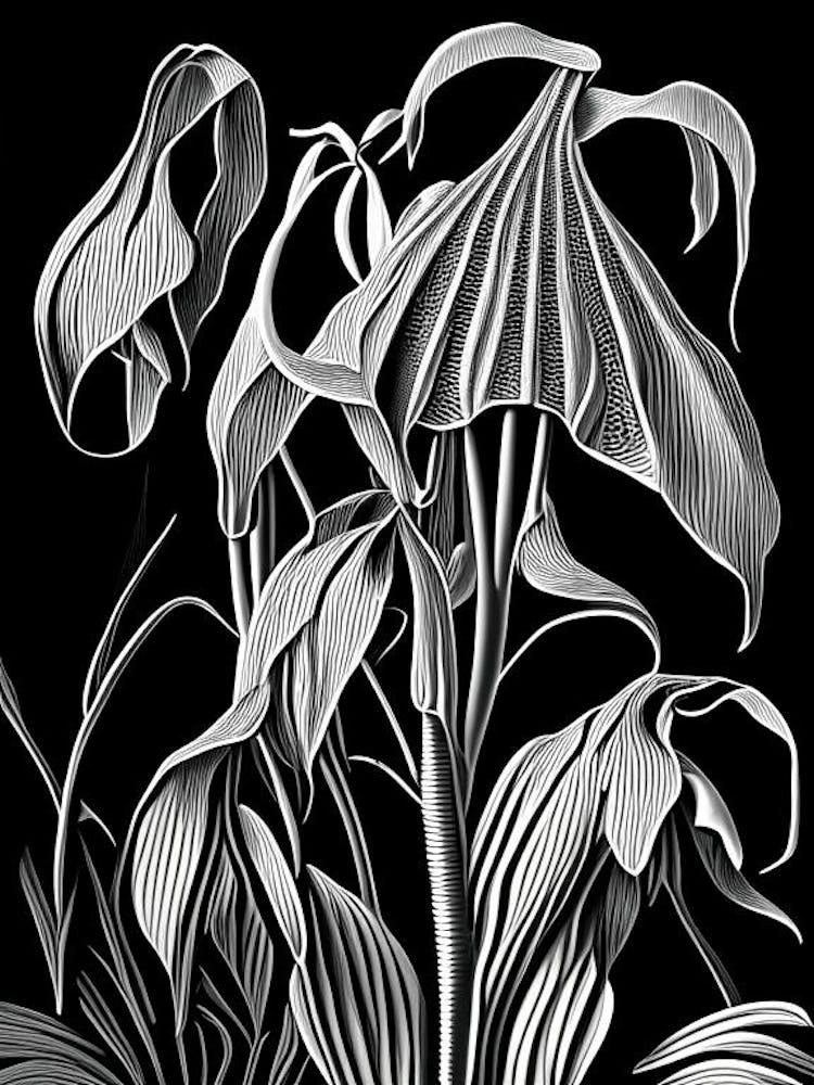 Jack In The Pulpit Wildflower Linocut 2