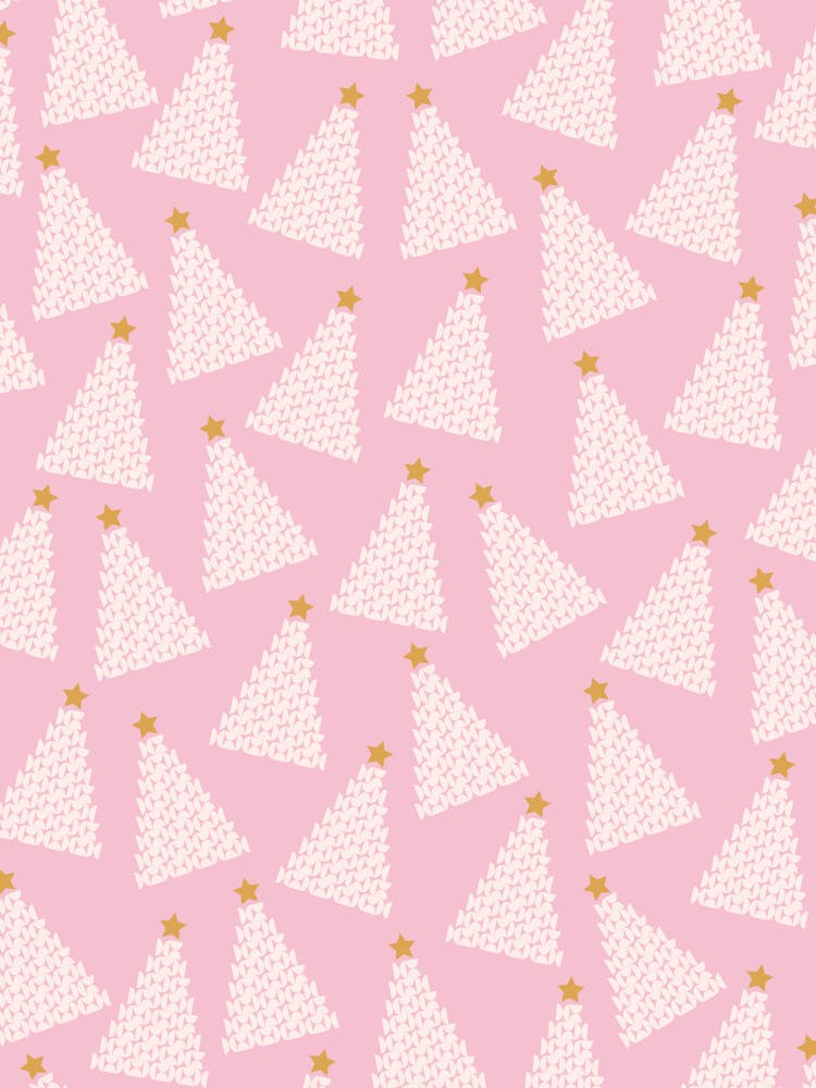 Christmas Tree Pattern Pink