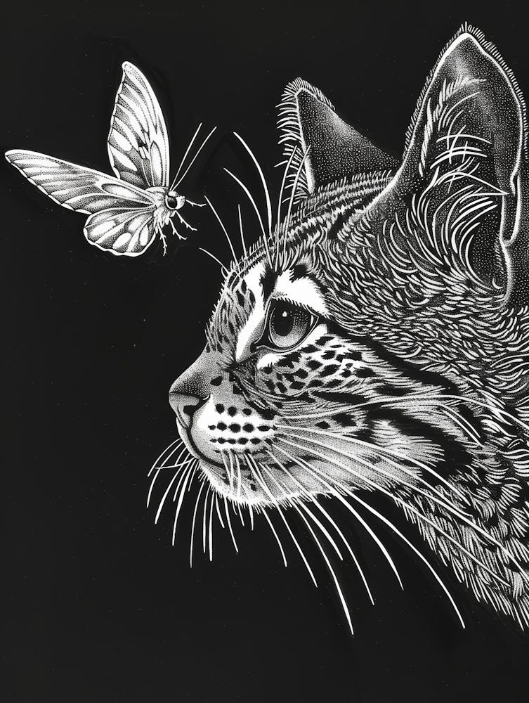 Cat And Butterfly