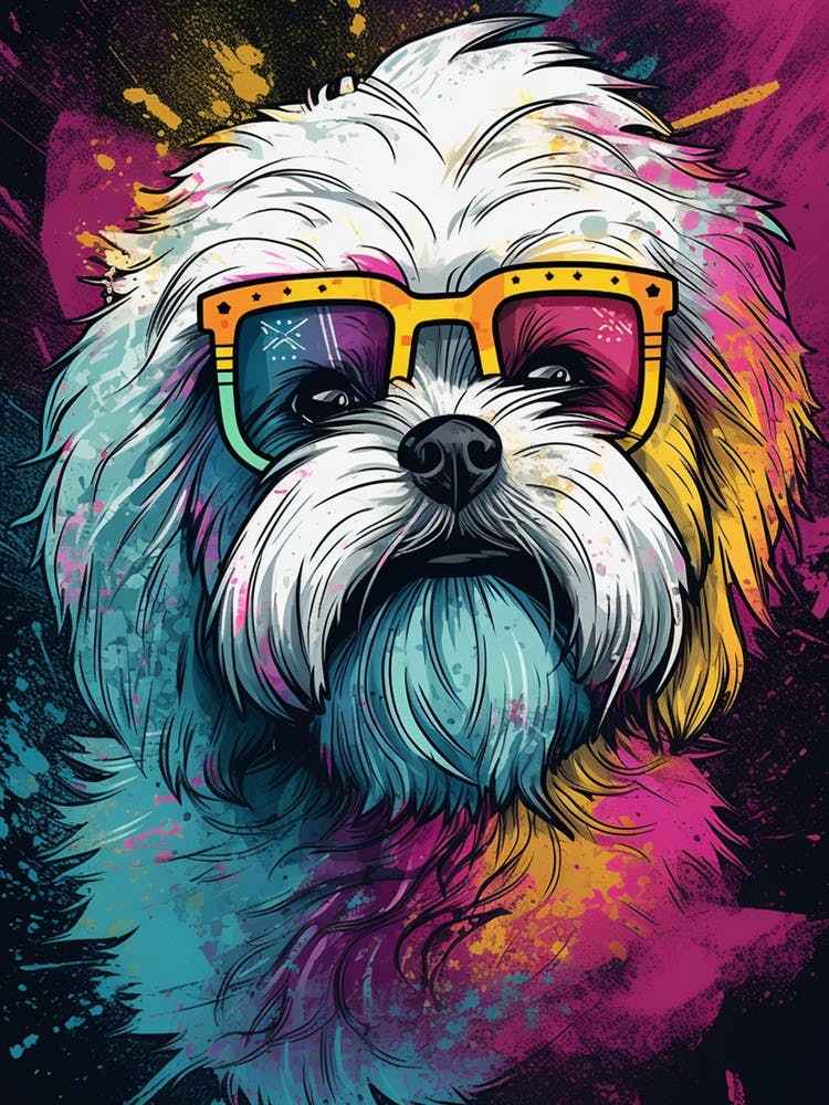 Shih Tzu mit Sonnenbrille Pop