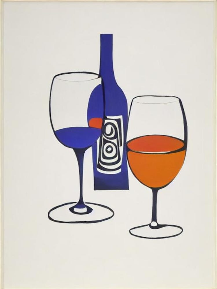 Cinsault 1 Picasso Line Drawing Cocktail Poster
