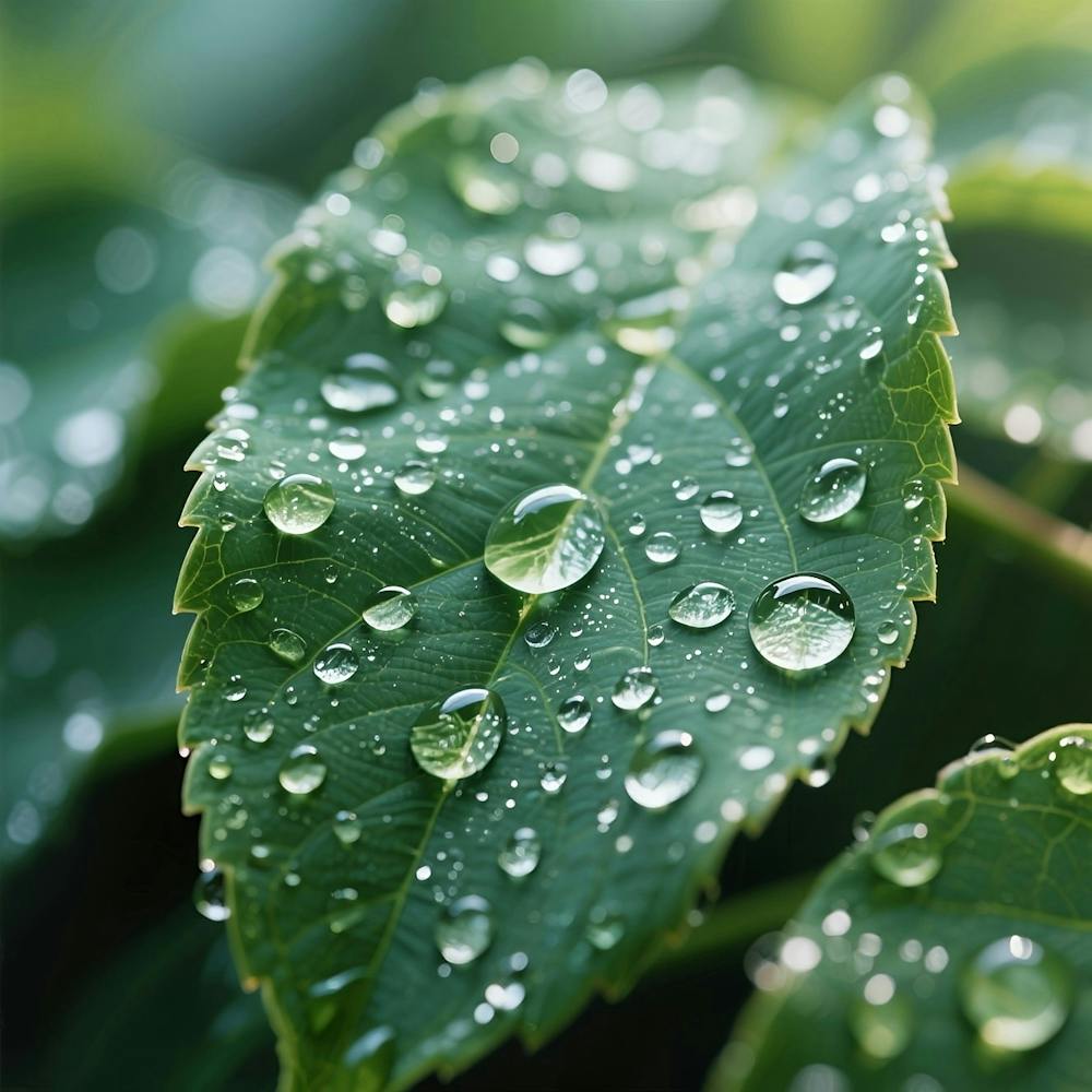 Leaf With Water Droplets
