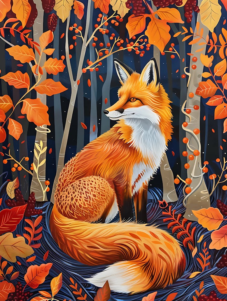 Solitary Fox In The Autumn 16