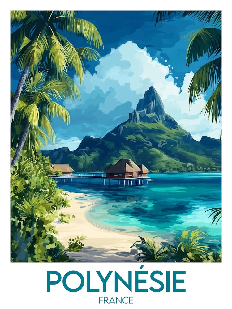 Affiche de voyage Polynésie 1