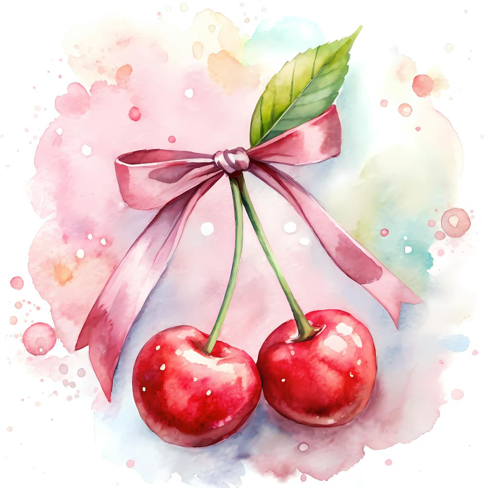 Cherry Watercolor Painting 1