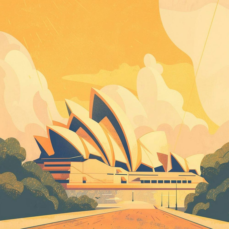 A Sydney Opera House In Sydney Lofi Illustration 1720432824 4