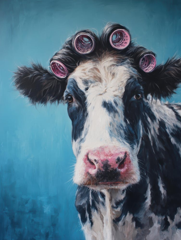 Cow With Curlers 5